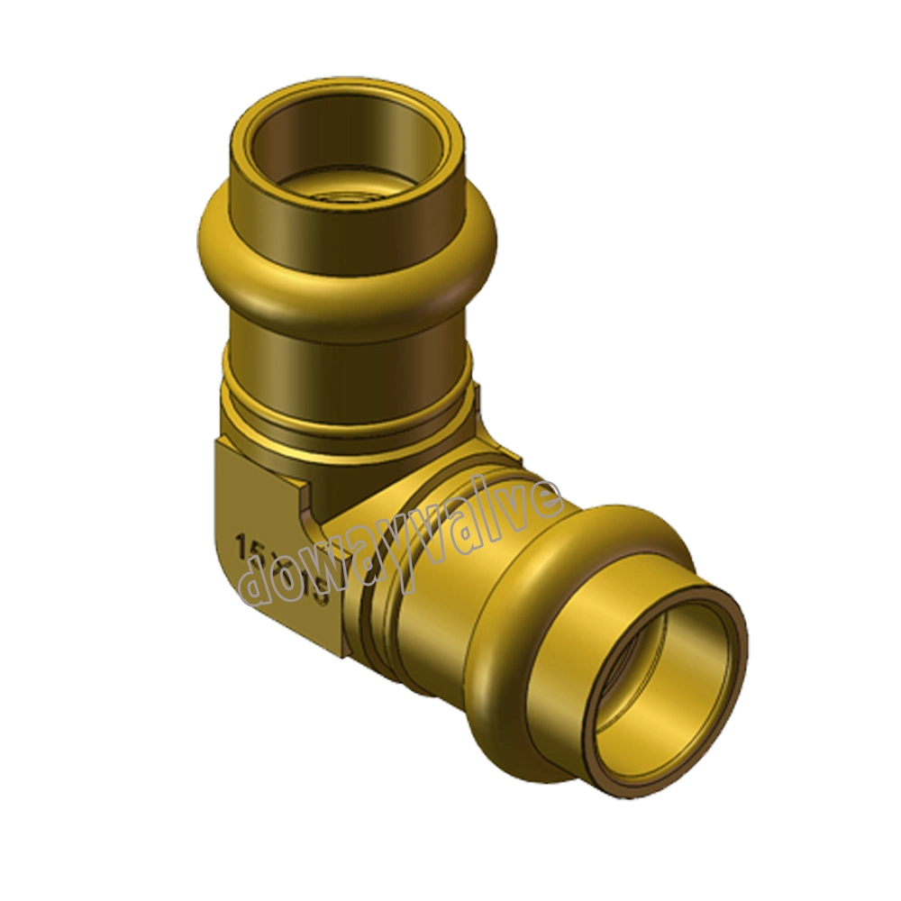 Cw617n Brass Roll Grove to Copper Adapter Press Fitting