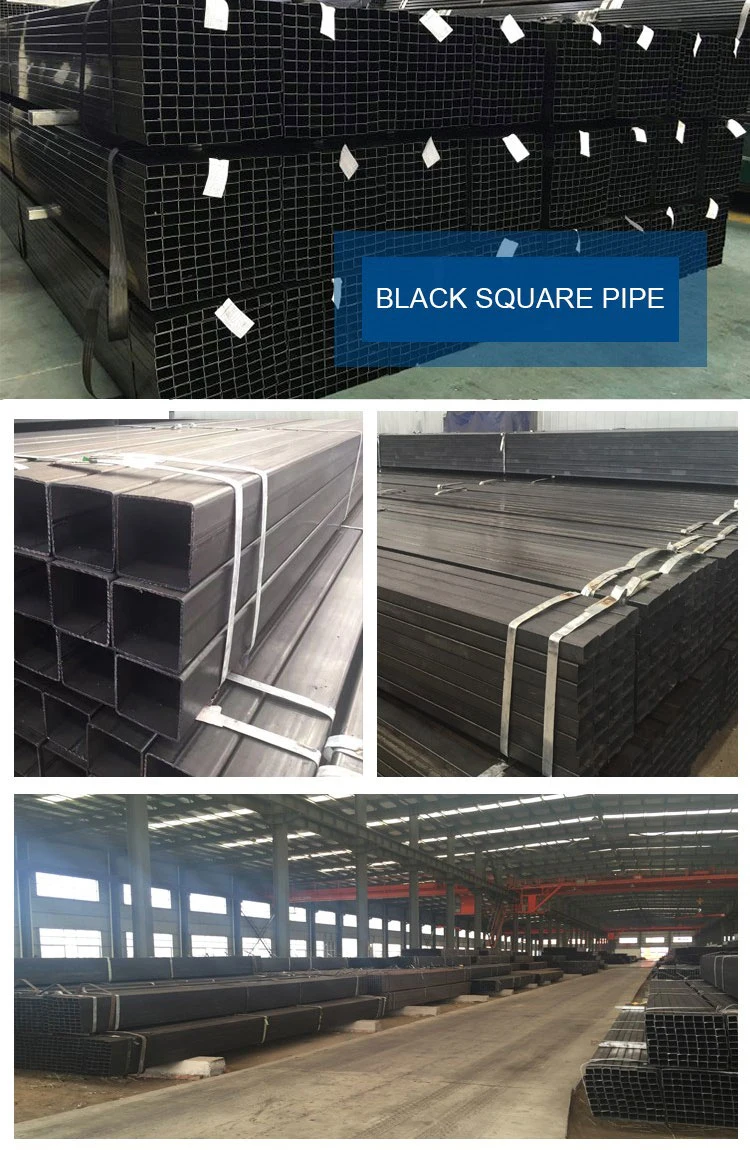 Q195 Q235 Q355 Low Carbon Black Steel Square Tube Rectangular Hollow Tubular Steel Pipe