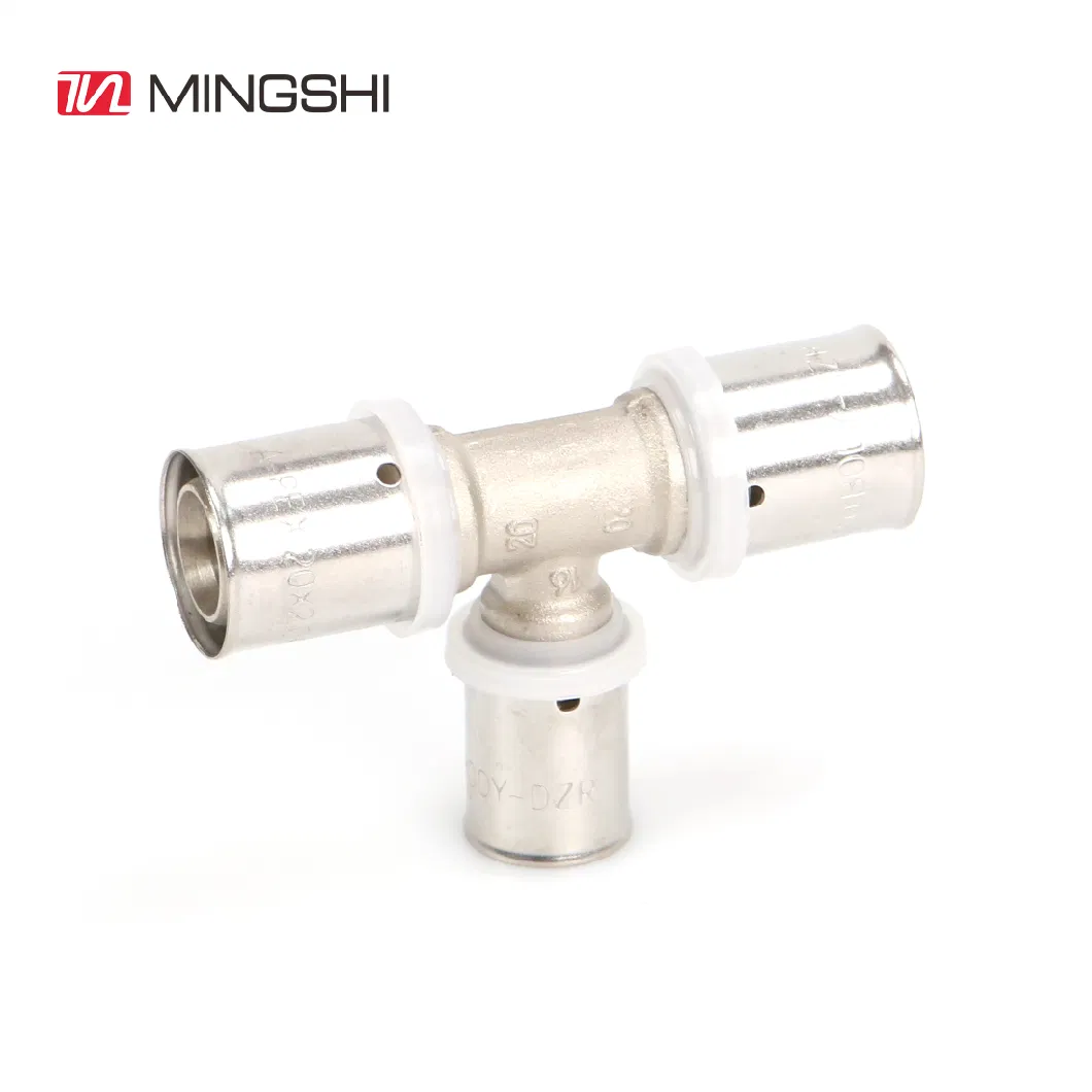 Super Quality Watermark Cstb Fitting Pex Multilayer Plumbing Brass Press Tee Fitting