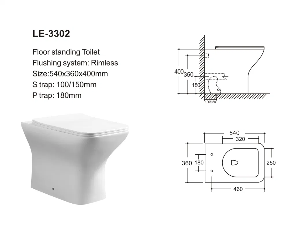 Watermark CE Water Closet Suites Rimless Two-Piece Wall Mounted Set Toilet