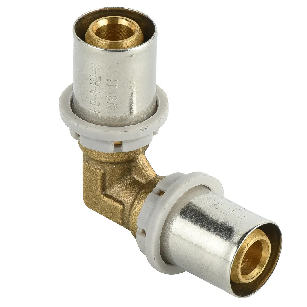 OEM High Quality Brass Multijaw U Type Press Fitting Nickel Plated Female Tee for Water System Fitting for Pex-Al-Pex Pipe Factory Direct