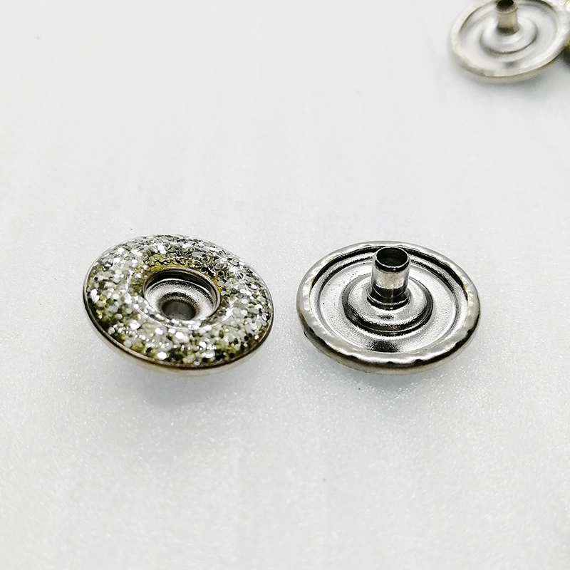 15mm Metal Shiny Nickel Press Studs Snap Button for Garment Accessories