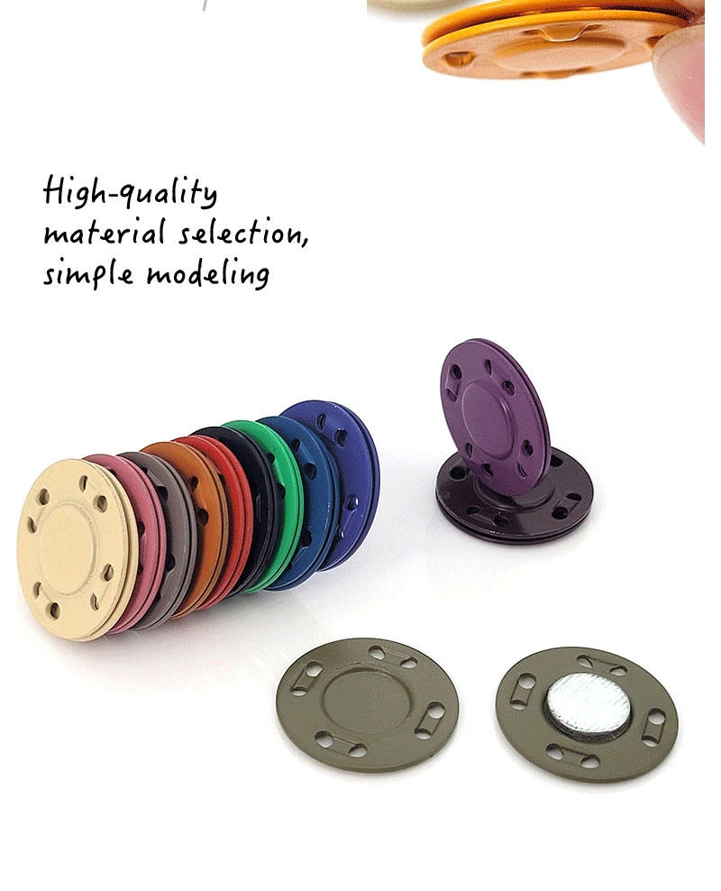 Colorful Customized Coat Invisible Metal Sew on Press Magnetic Button for Clothing Accessories