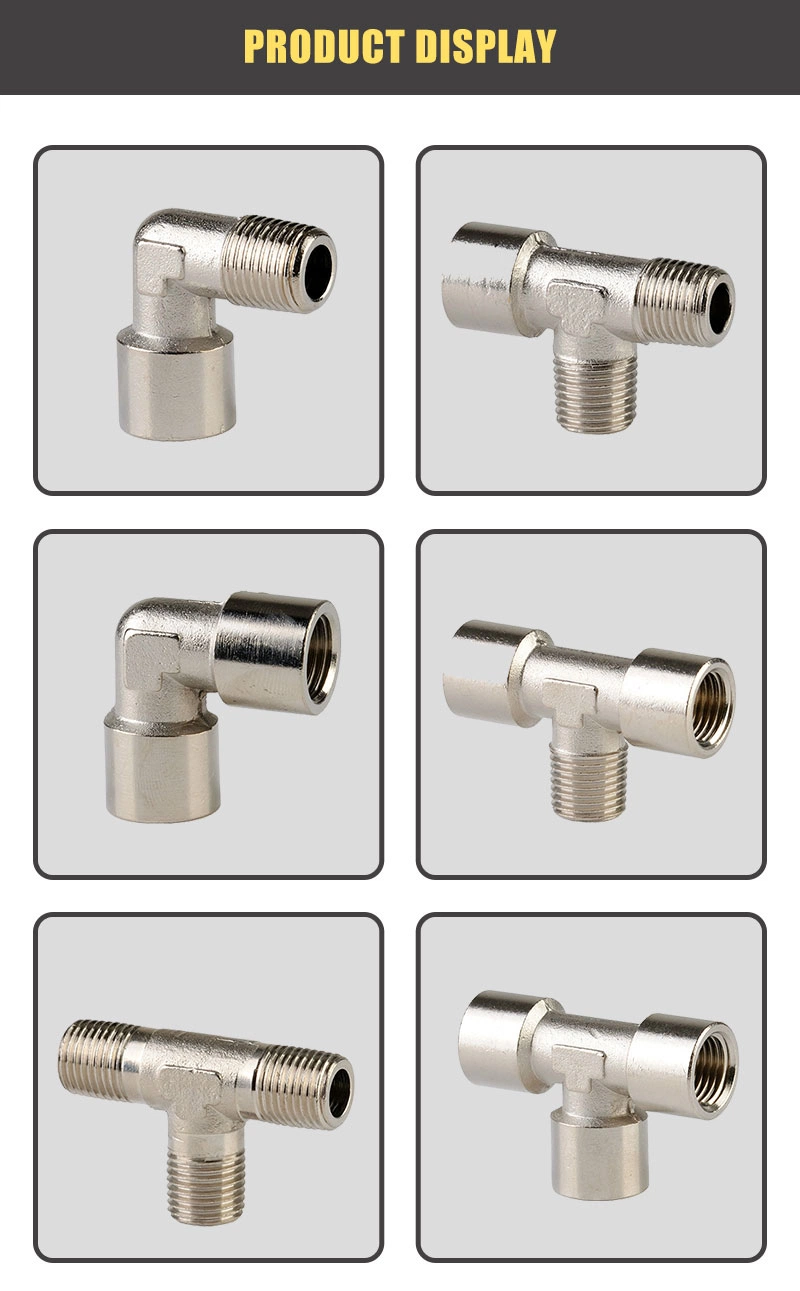 Instrumentation Tube Adapter Connector End Male Branch Tee Copper Double Ferrule Brass Compression Tube Fittings