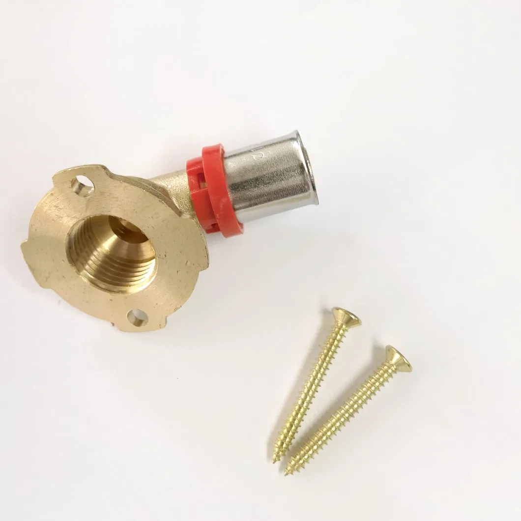 Press Brass Fitting Wall Plated Elbow with Plastic Cover Th Type