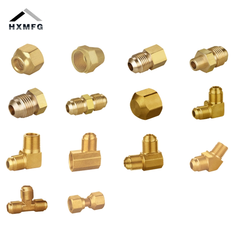 Plain Brass Female Flare Compression Pipe Fitting Nut