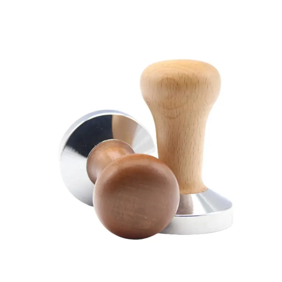 Coffee Tamper Espresso Press with Tamper Mat 304 Stainless Steel Flat Base for Coffee Grounds Espresso Machines Accessory