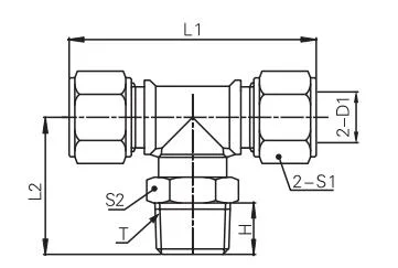 3 Way Elbow Brass Equal Union Tee Press Connection Push-in T Shape Pipe Fitting Manufacturing Line