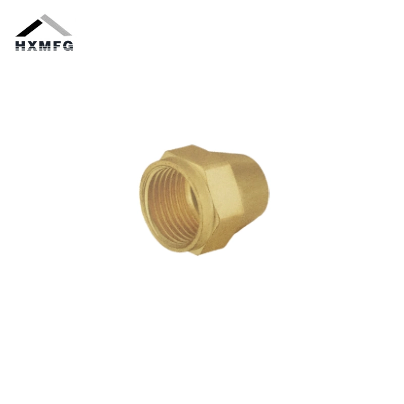 Plain Brass Female Flare Compression Pipe Fitting Nut