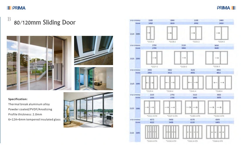 Residential Patio Outdoor Aluminum Frame Glass Folding Door Fitting