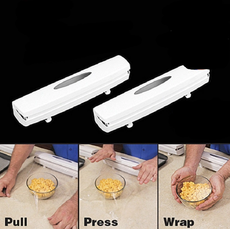 Plastic Wrap Cutter Pull Press and Cut Cling Wrap Dispenser Foil and Wax Paper Kitchen Accessories Esg16338