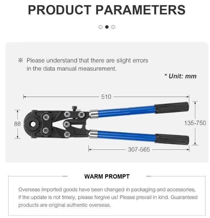 Manual Hand Copper Tube Fittings Crimping Tool Pipe Crimper with Jaw 1/2&quot; 3/4&quot; 1&quot;for PRO Press HVAC Systems Plumber Tools