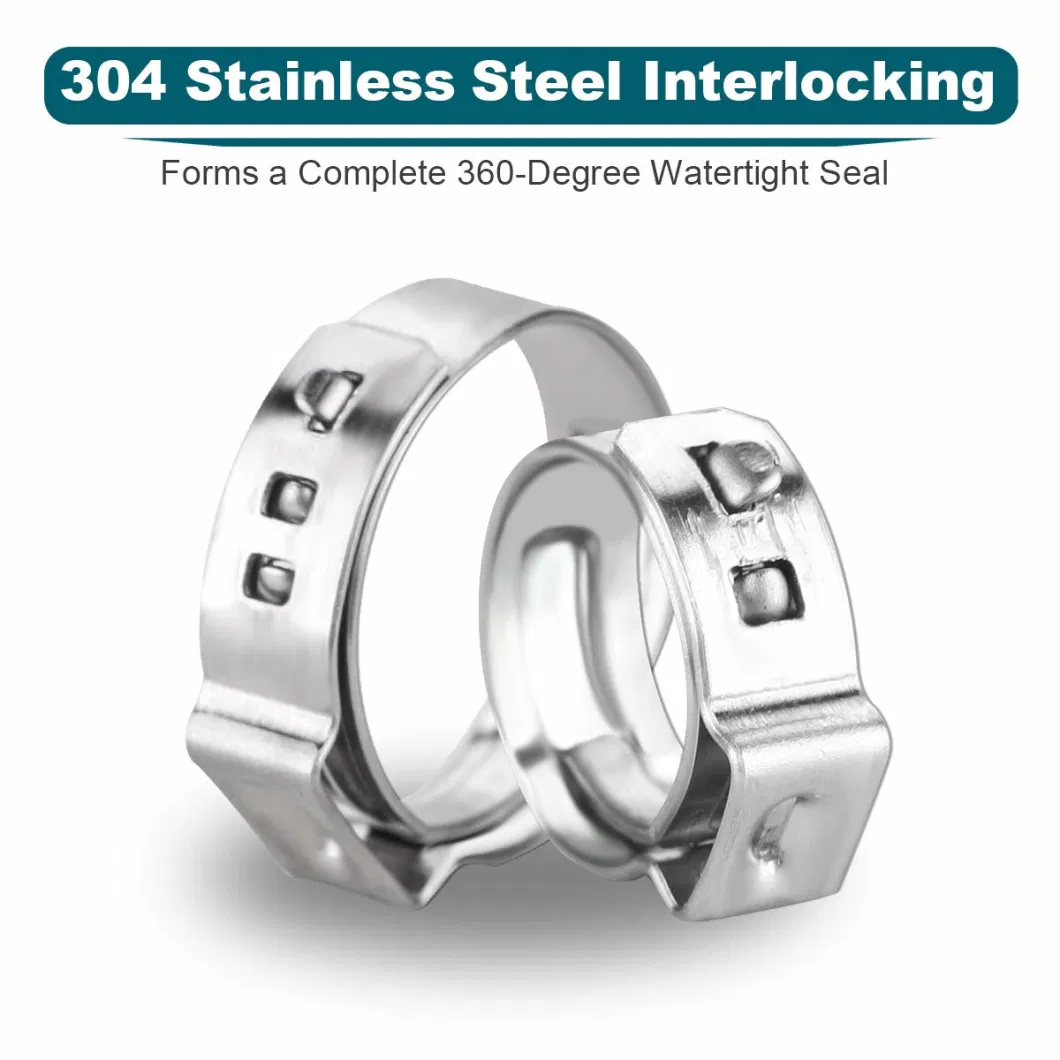 Clamps Stainless Steel Crimp Rings Pinch Tubing Pipe Fitting Connections