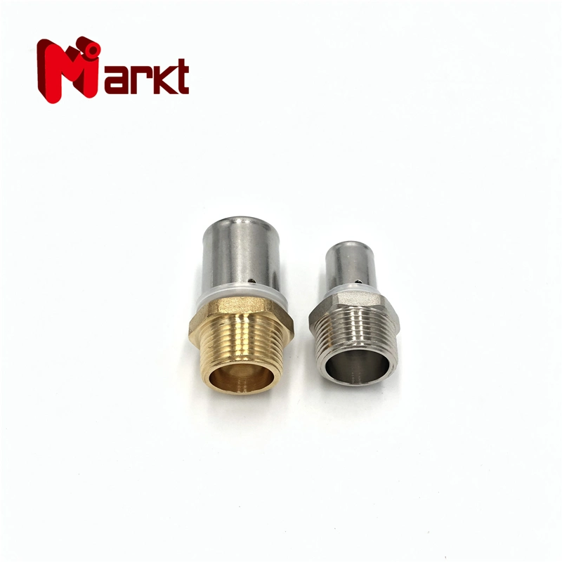 Male Thread Copper Nickel Plated Pex Pipe Brass Press Fitting