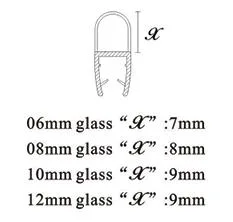 Shower Enclosure Magnetic PVC Door Seals for 6-12mm Glass