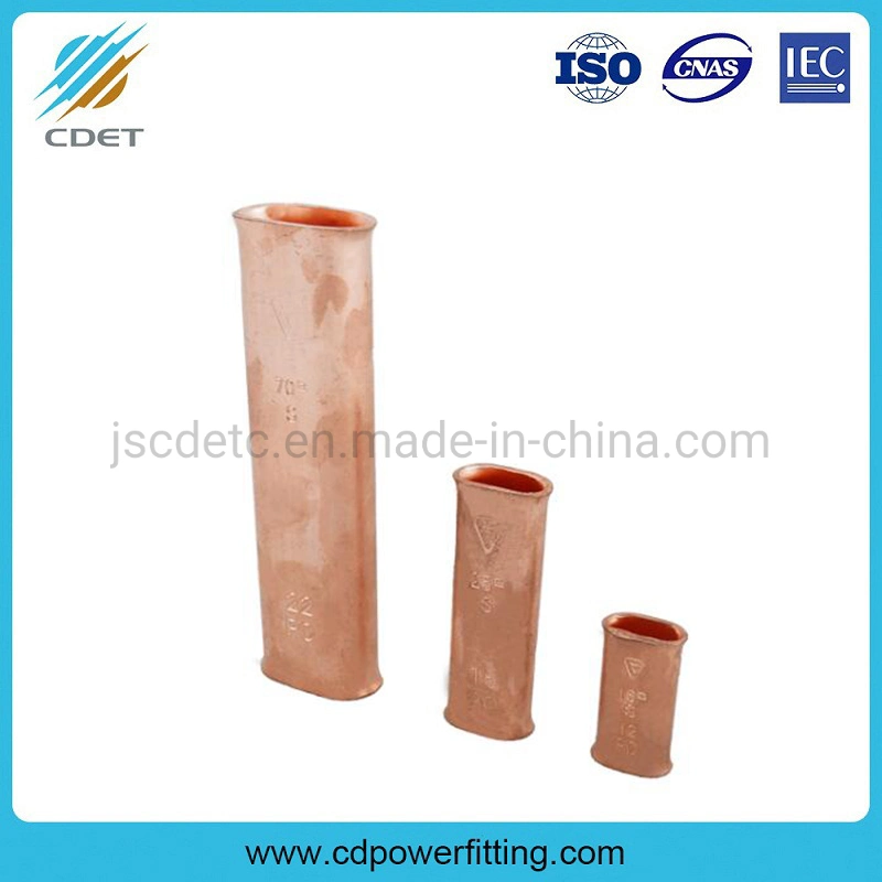 Electric Cable Pipe Fittings Crimp Sleeve Tinned Oval Copper Tube Connector