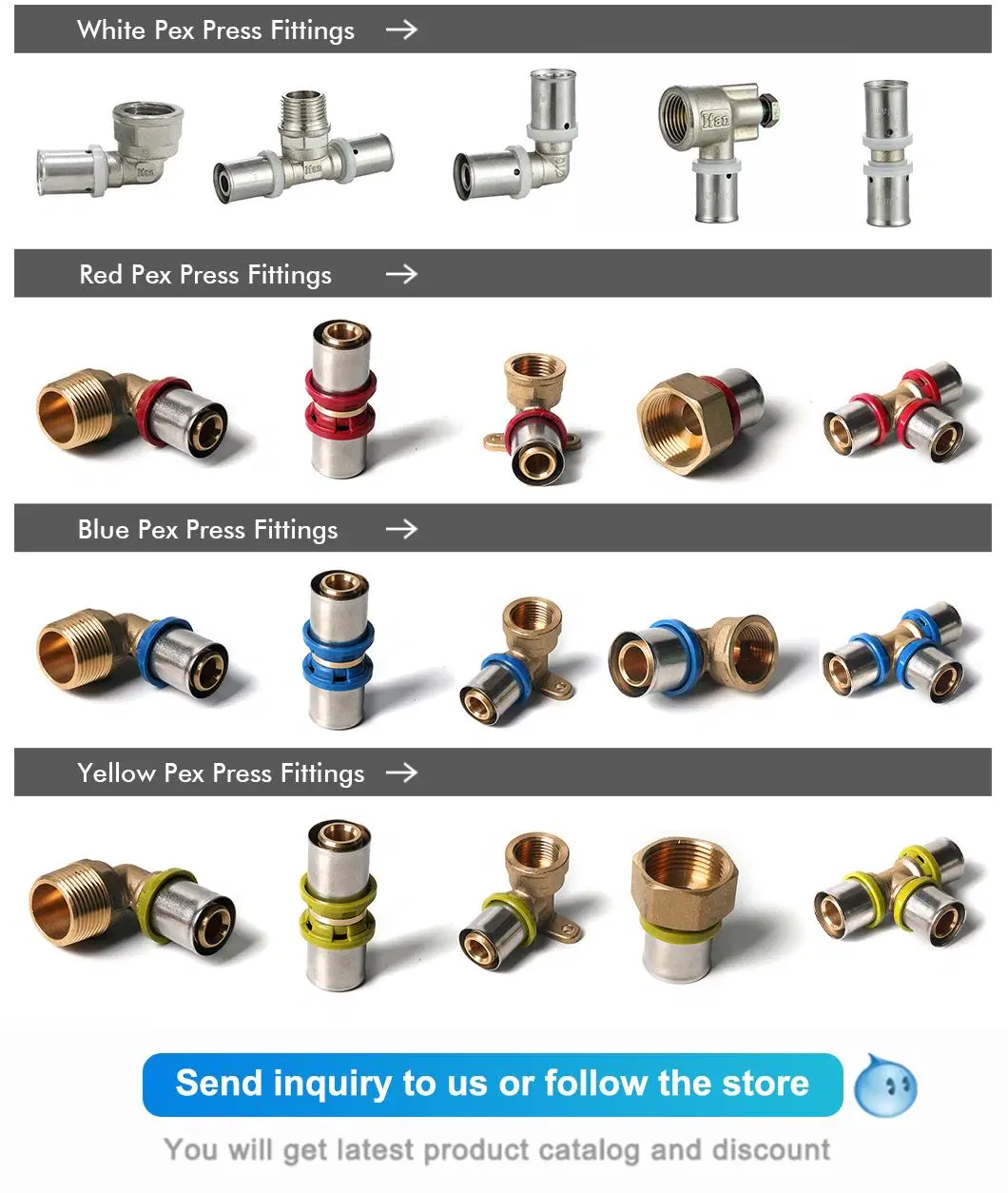 Ifan Free Sample Plumbing Material Pn25 Pex Fitting Brass Press Fitting