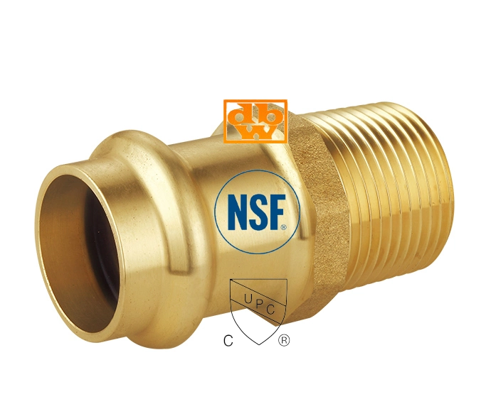 Cast Brass Fittings Press Adaptor Male NPT X Press