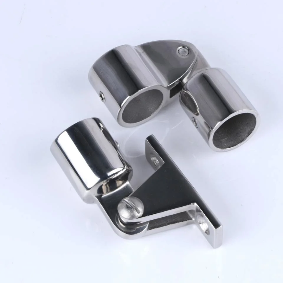 Stainless Steel Sliding Sleeve Sliding Cap Mountain Shaped Seat Four Fold Combination Four Bend Sleeve Yacht Sunshade Accessories