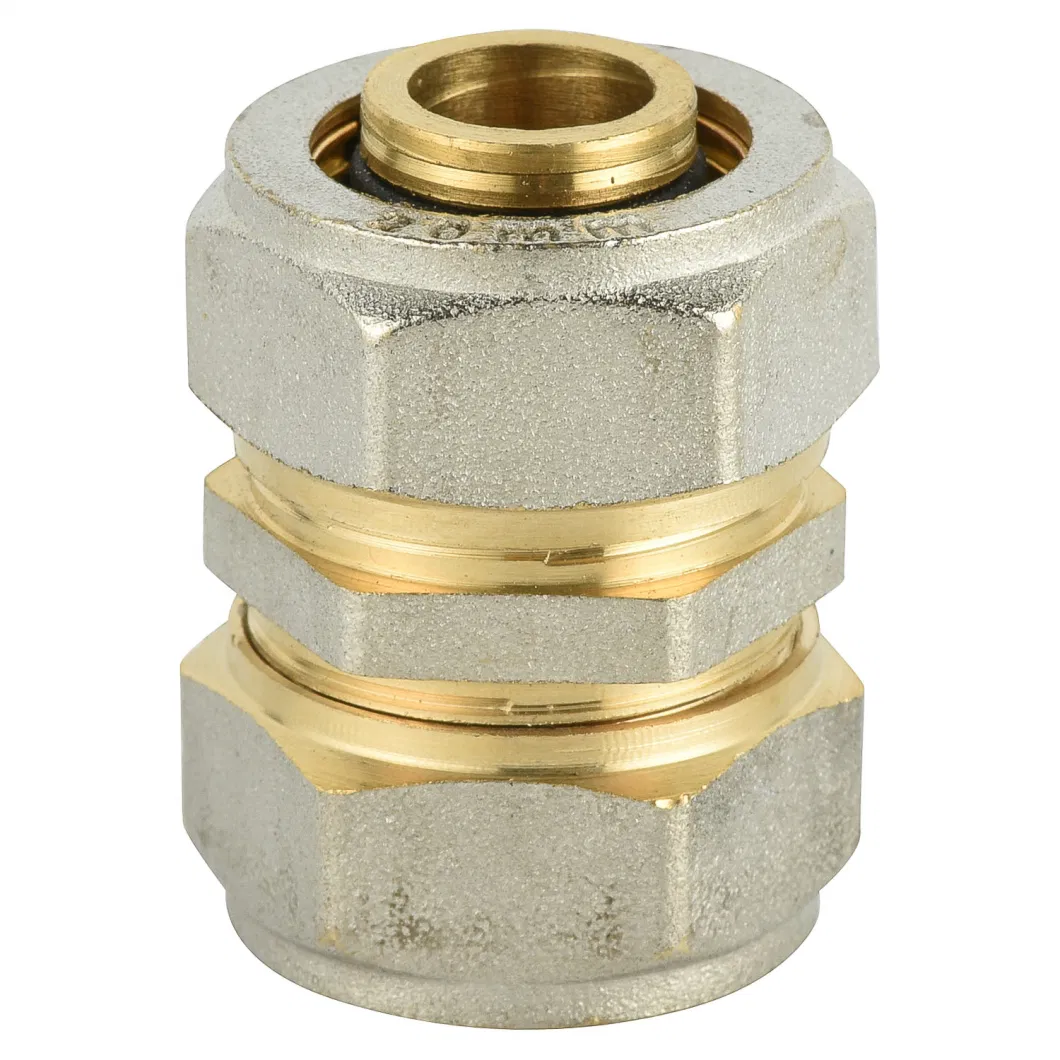 Multilayer Pex Compression Brass Fittings Straight Couplings