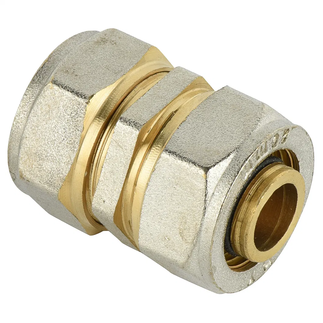 Multilayer Pex Compression Brass Fittings Straight Couplings