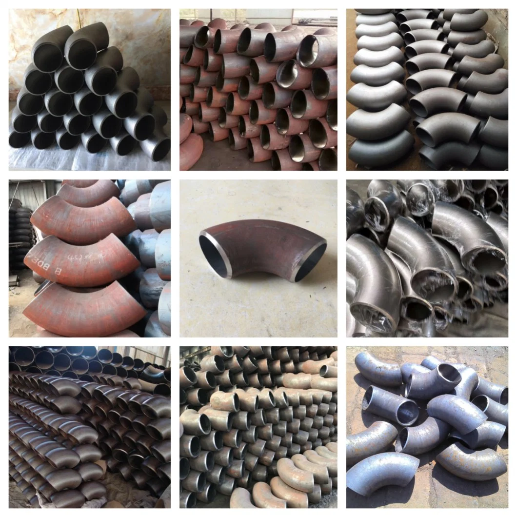 All Size A234 Wpb ASME B16.9 API 5L Pipe 90 Degree Elbow Carbon Steel Galvanized Fitting Malleable Iron Threaded Pipe Fitting Tubing Welded