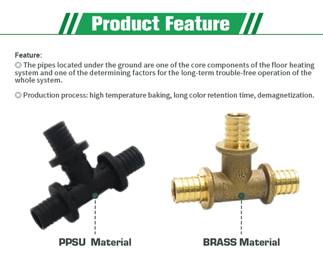 Ifan Brass Tee Pex Sliding Fittings Used to Underfloor Heating Systems Connection