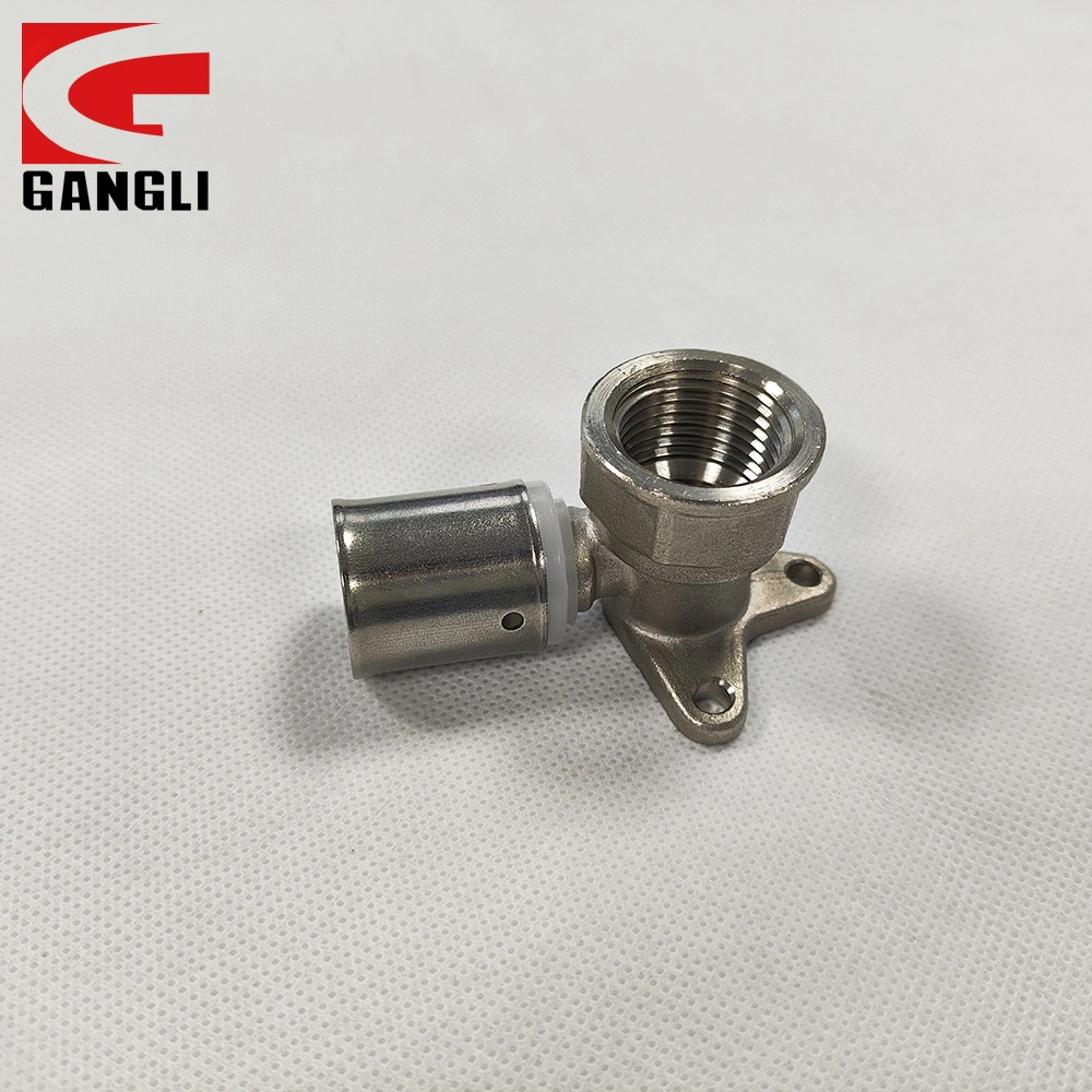 Plumbing Fittings Female Wallplate Elbow Brass Press Fittings for PE-X Pipe