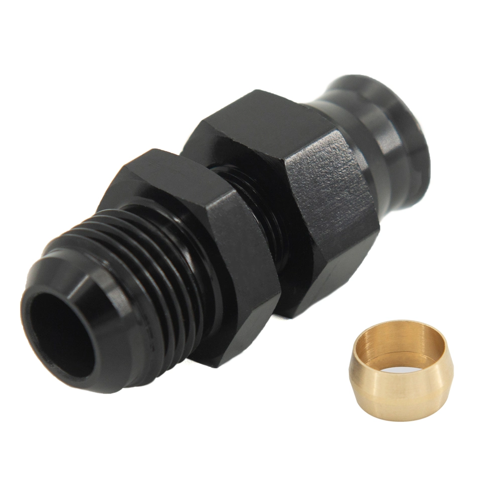 Straight An8 Male to 5/16&quot; An6 Male to 3/8&quot; Tube Hose Fitting Adapter Fuel Hard Line Pipe Aluminum Black Anodized