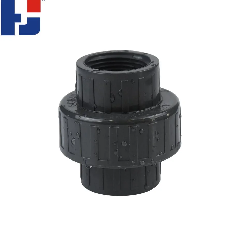HJ Manufacture Plumbing Fittings Water Supply ASTM D2467 Sch80 PVC-U 1/2 Inch to 2 Inch Union PVC Pipe Fittings