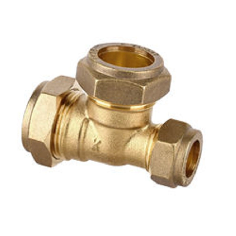 ISO9001 Certificated Brass Forged Compression Reducing Tee Pipe Fitting