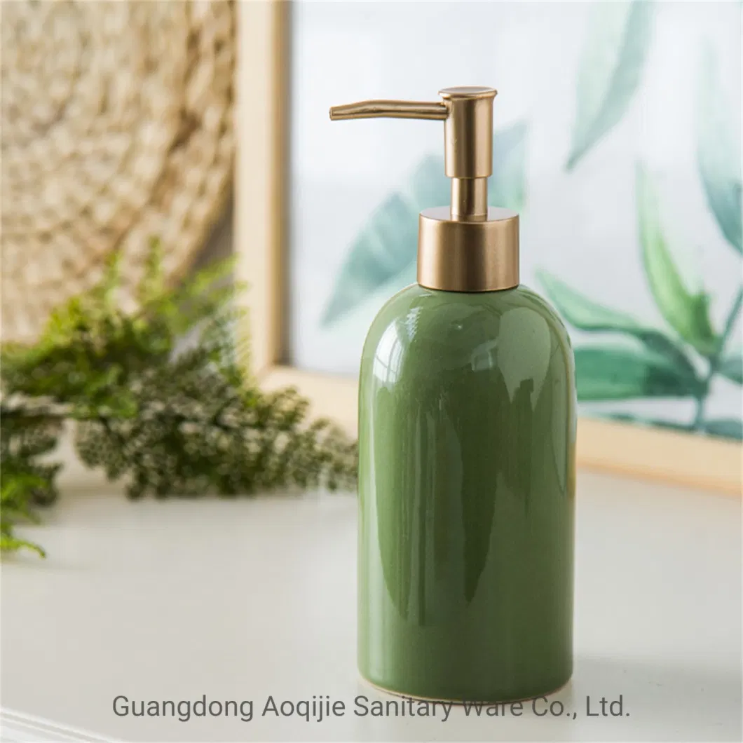 Light Luxury Ceramic Hand Sanitizer Shower Gel Shampoo Bottle Lotion Press Bottle Model Room Toilet Ornaments Bathroom Accessory Sanitary Ware High Temperature