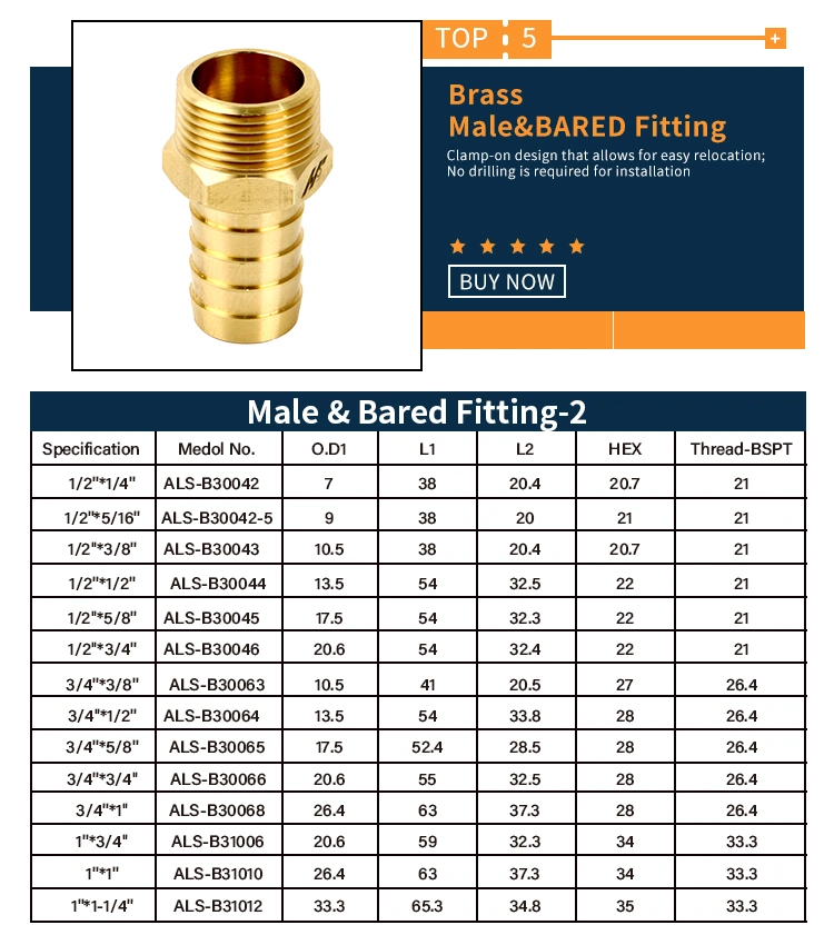 Full Type Pex Brass Plumbing Fittingsthreading Garden Hose Fitting Hose Barb Brass Compression Fitting