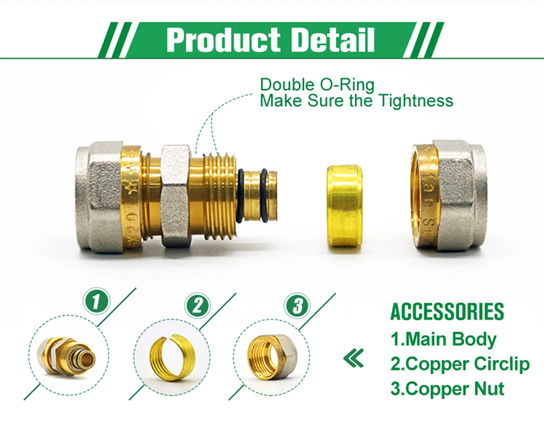 Ifan Male Coupling Brass Compression Fittings for Pex-Al-Pex Pipe