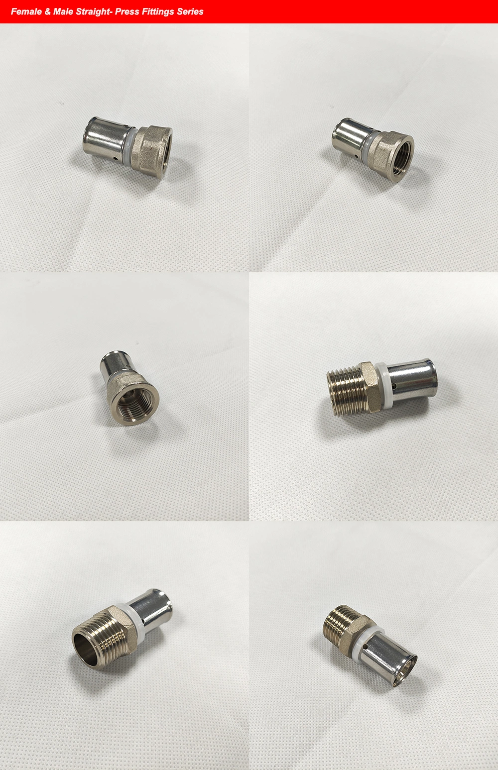 Press Fittings Crimping Pipe Fittings for Pex Pipe and Multilayer Pipe Male Straight