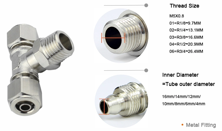 3 Way Elbow Brass Equal Union Tee Press Connection Push-in T Shape Pipe Fitting Manufacturing Line