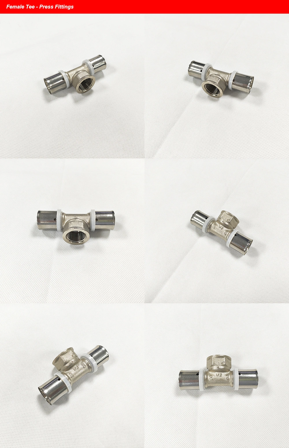 U, Th, M Type Female Tee Press Fittings for Multilayer Pipe and PE-X Pipe for Wholesale