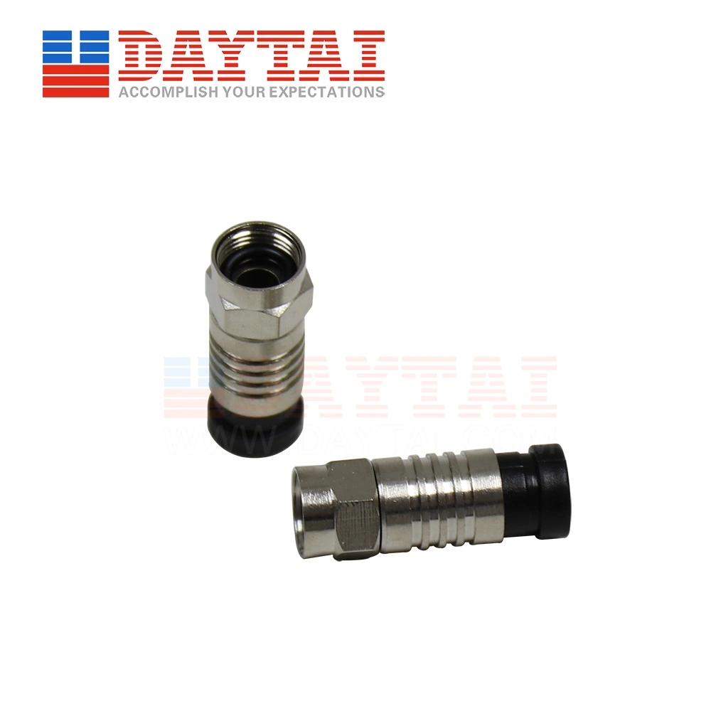 CATV Brass F Type RG6 Rg59 Compression Coaxial Cable Connector