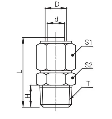 Pneumatic Two Touch Brass Compression Plumbing Fitting Male Straight 8mm Air Hose Connector