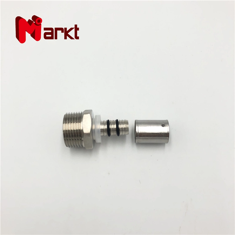 Male Thread Copper Nickel Plated Pex Pipe Brass Press Fitting