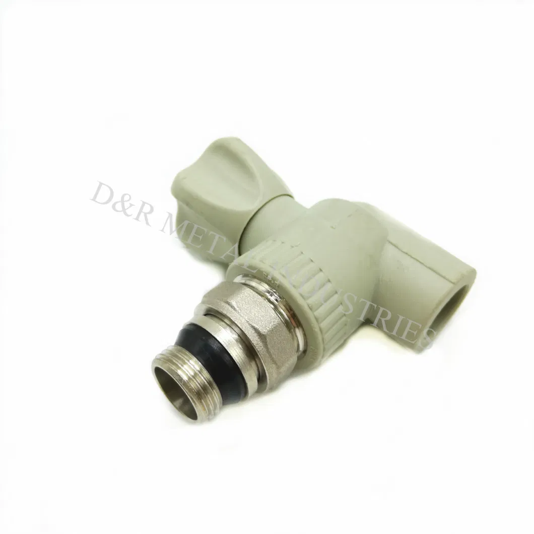 Plastic Pipe Welding PPR Brass Ball Angle Union Valve for Water Pipe