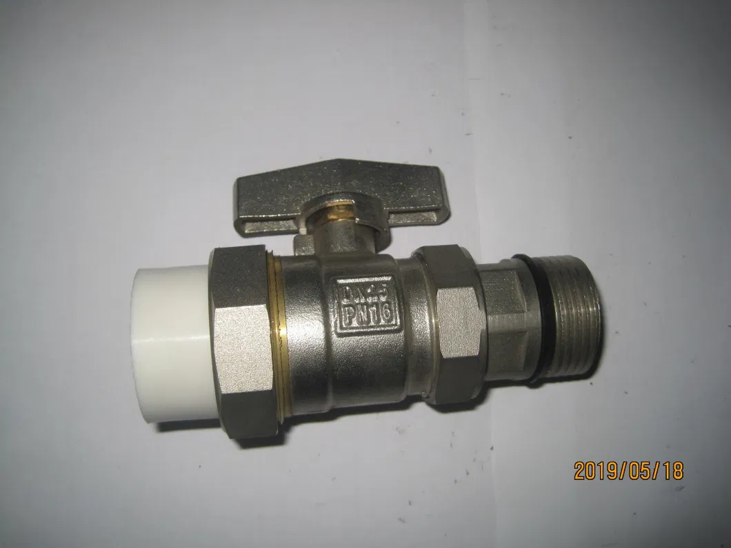 PPR Union Brass Ball Valve with Butterfly Handle