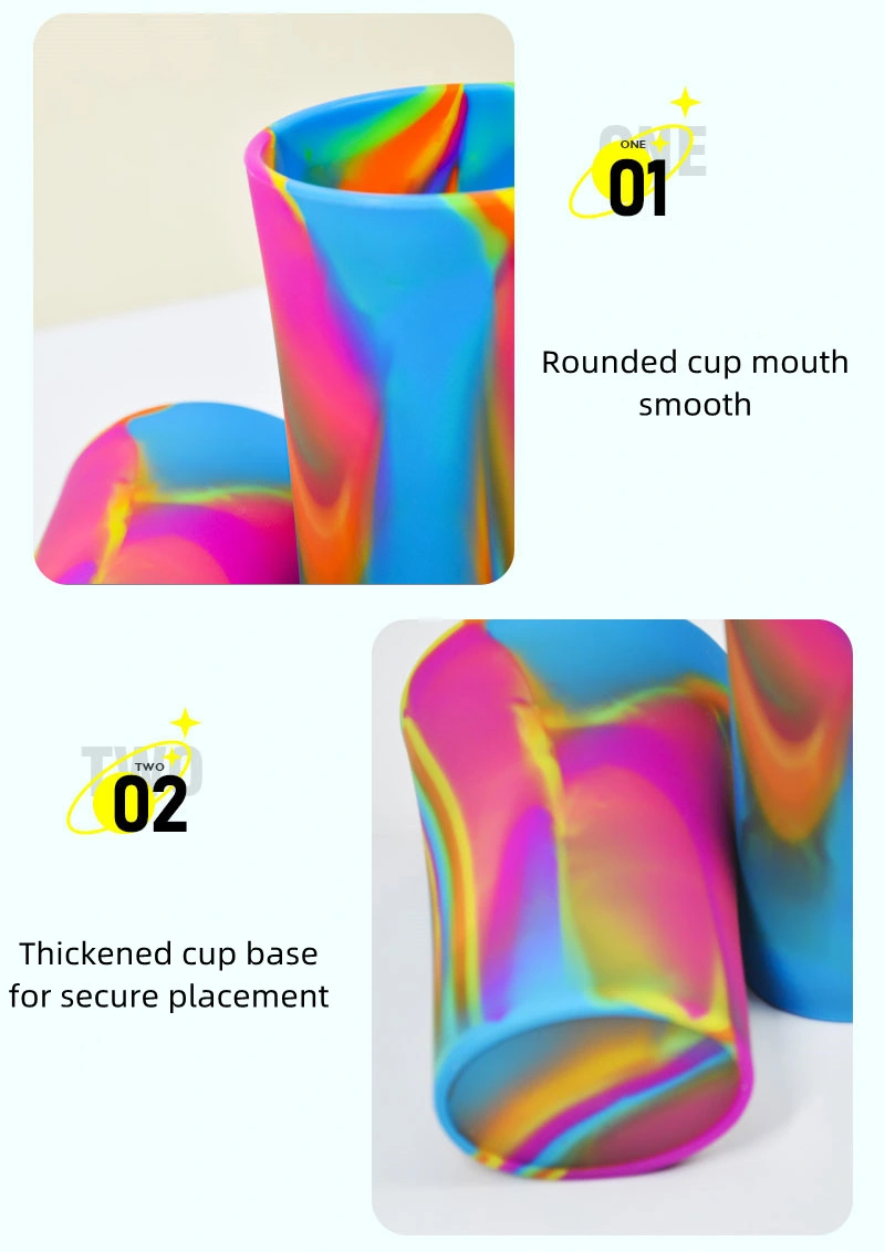 Silicone Drinking Cups Unbreakable Silicone Mug Tea Cups for Home Kitchen