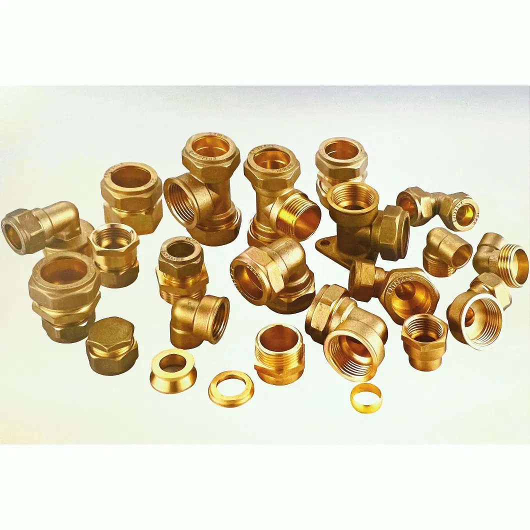 Brass Male Coupling Plumbing Pipe Fittings Brass Screw Compression Fittings for Copper Pipe