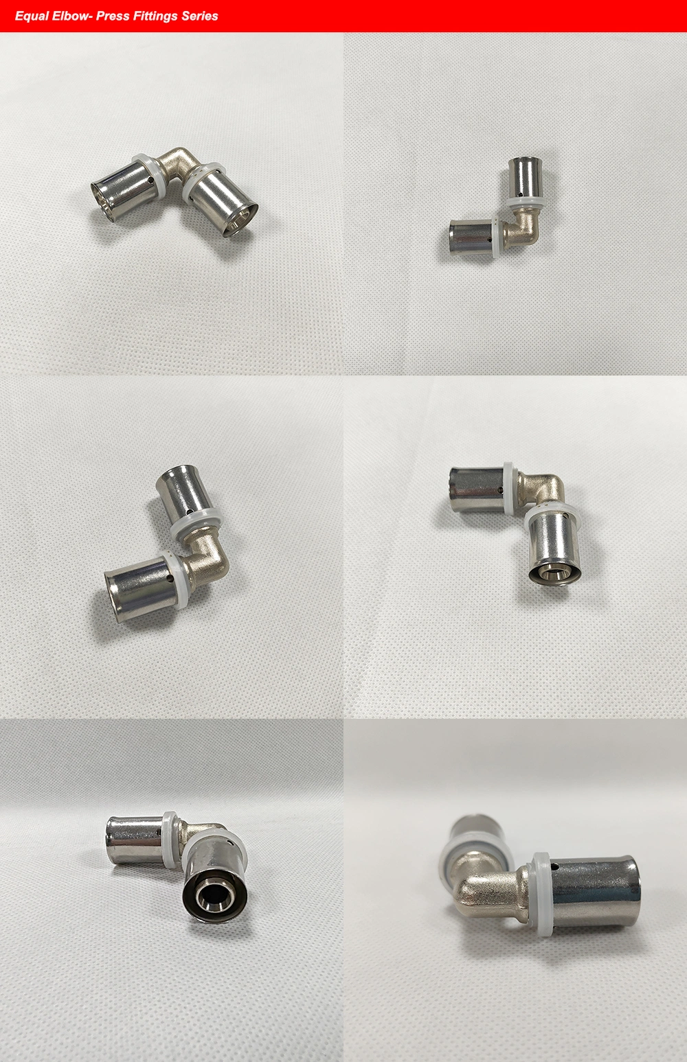 Brass Equal Elbow Press Fittings Crimping Fitting for Multilayer Pipe and PE-X Pipe Wholesale