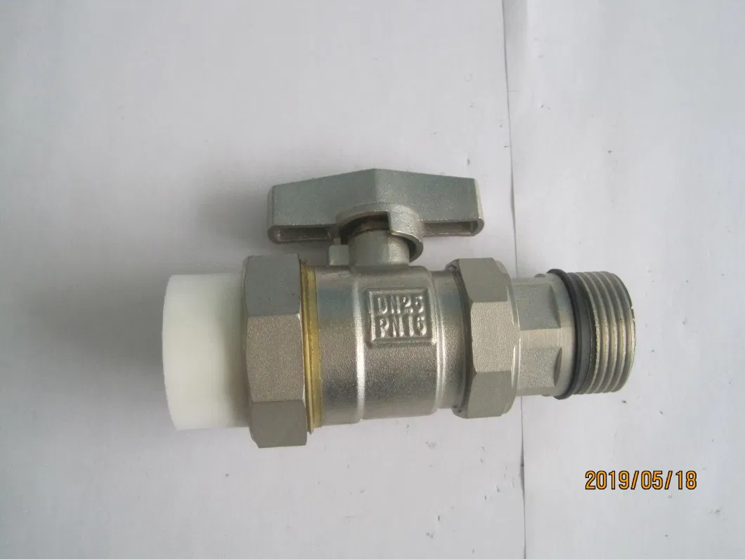 PPR Union Brass Ball Valve with Butterfly Handle