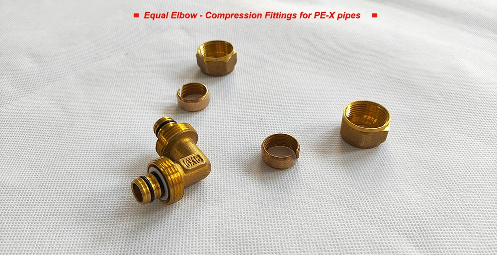 Floor Heating/ Plumbing Brass Compression Fittings in Equal Elbow Type