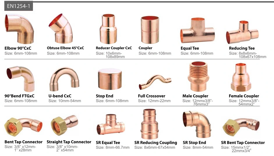 Copper Brass Male Female Prices for PVC Pipe Tube Air Compression Quick Push Press Ferrule Elbow Tee Nipple Connector Fittings
