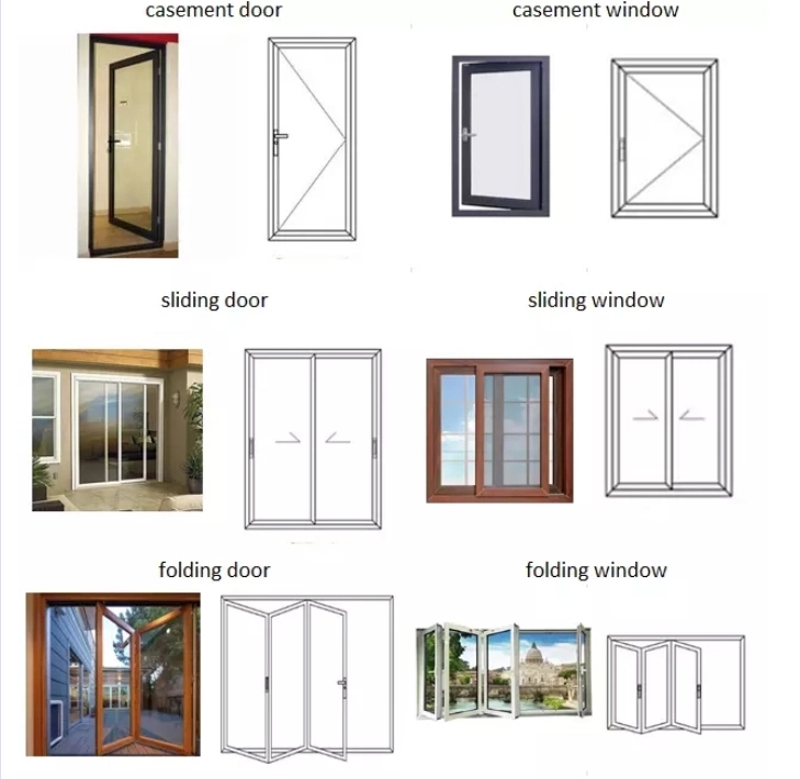 Modern Aluminium Profile Make Doors Windows Folding Door Warehouse