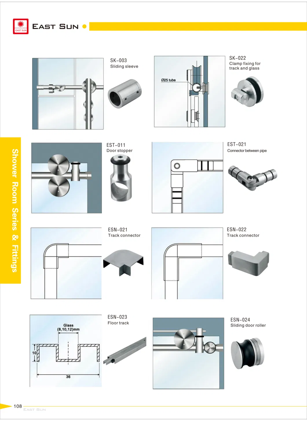 Frameless Shower Enclosure Sr-014-90 with Sliding Sleeve Sk-003